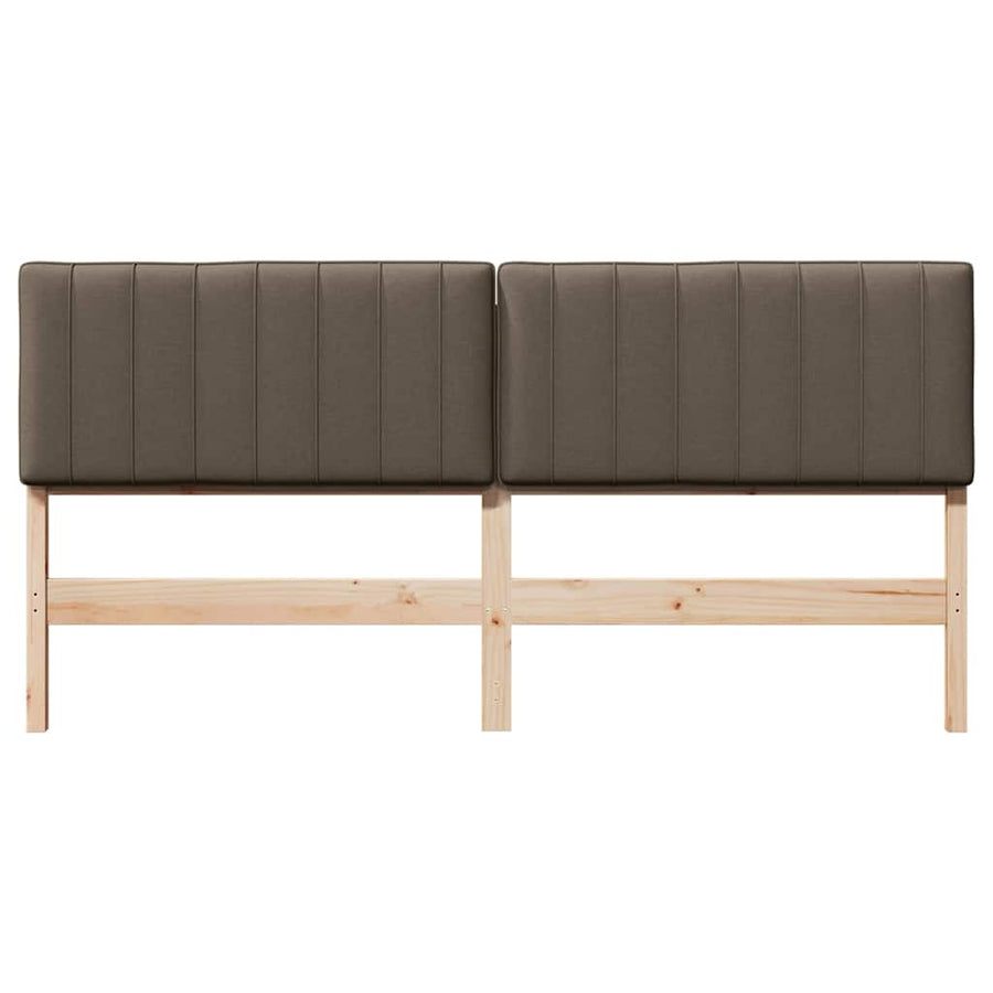Gestoffeerd hoofdbord Bruin en Taupe 200 cm Massief grenenhout