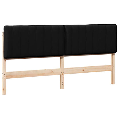 Gestoffeerd hoofdbord Bruin en zwart 180 cm Massief grenenhout