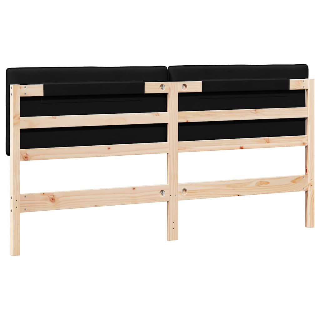 Gestoffeerd hoofdbord Bruin en zwart 180 cm Massief grenenhout