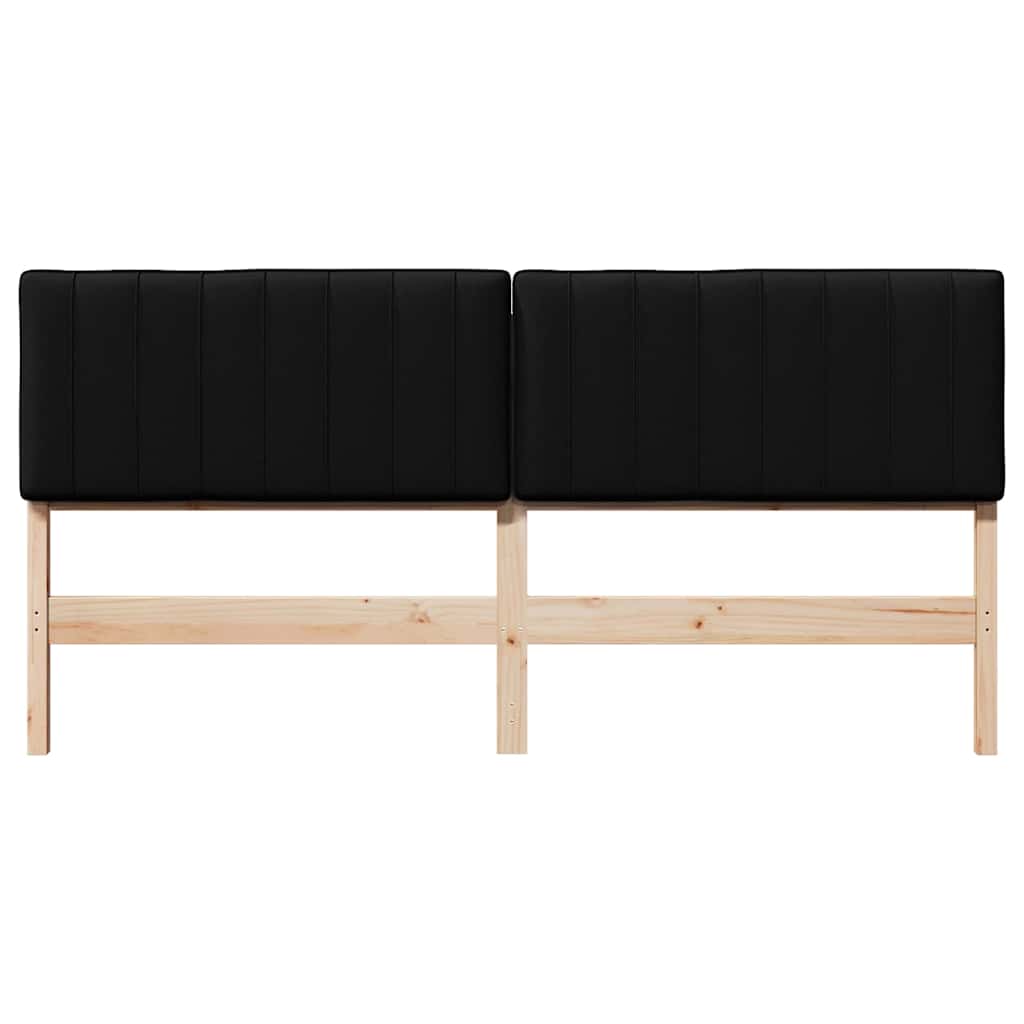 Gestoffeerd hoofdbord Bruin en zwart 180 cm Massief grenenhout