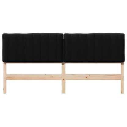 Gestoffeerd hoofdbord Bruin en zwart 180 cm Massief grenenhout