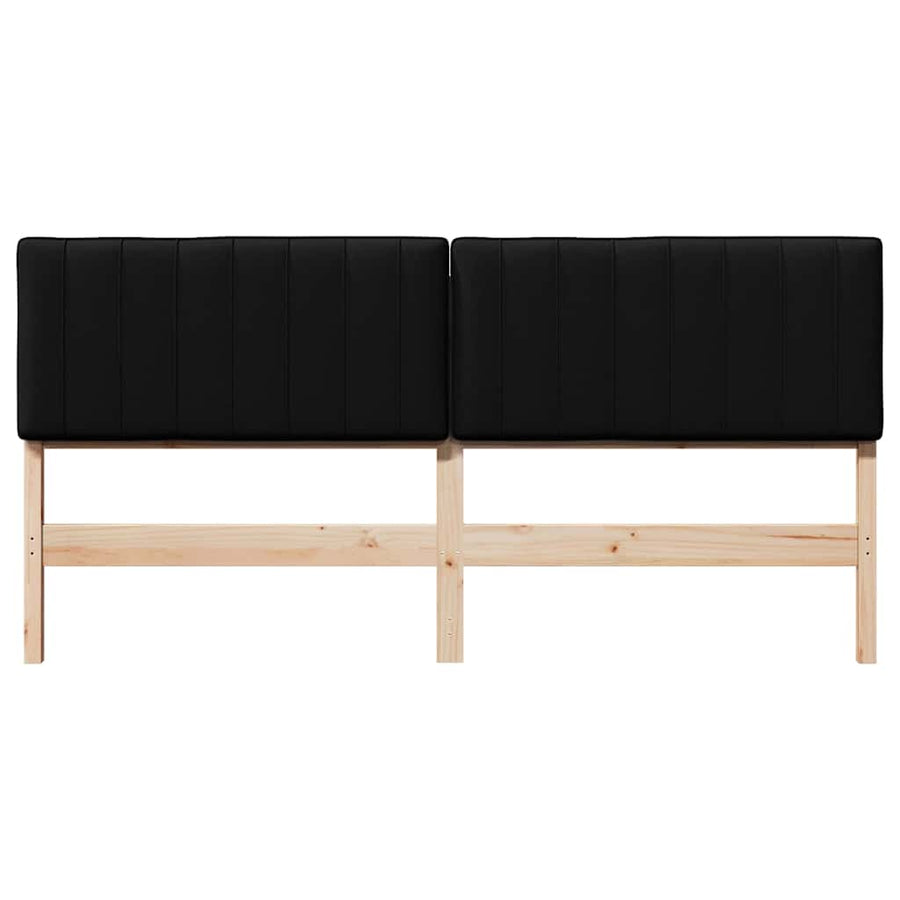 Gestoffeerd hoofdbord Bruin en zwart 180 cm Massief grenenhout