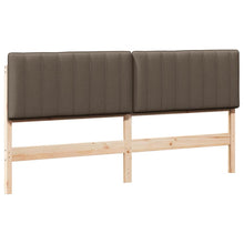 Gestoffeerd hoofdbord Bruin en Taupe 180 cm Massief grenenhout