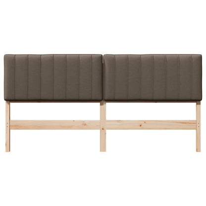 Gestoffeerd hoofdbord Bruin en Taupe 180 cm Massief grenenhout