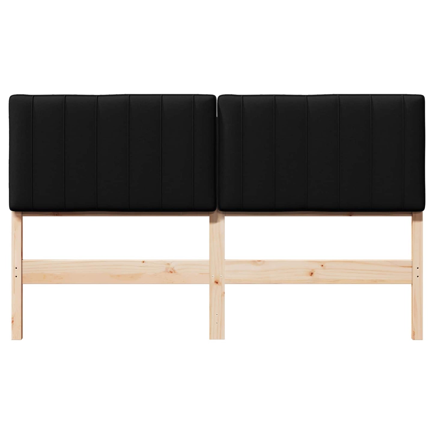 Gestoffeerd hoofdbord Bruin en zwart 160 cm Massief grenenhout