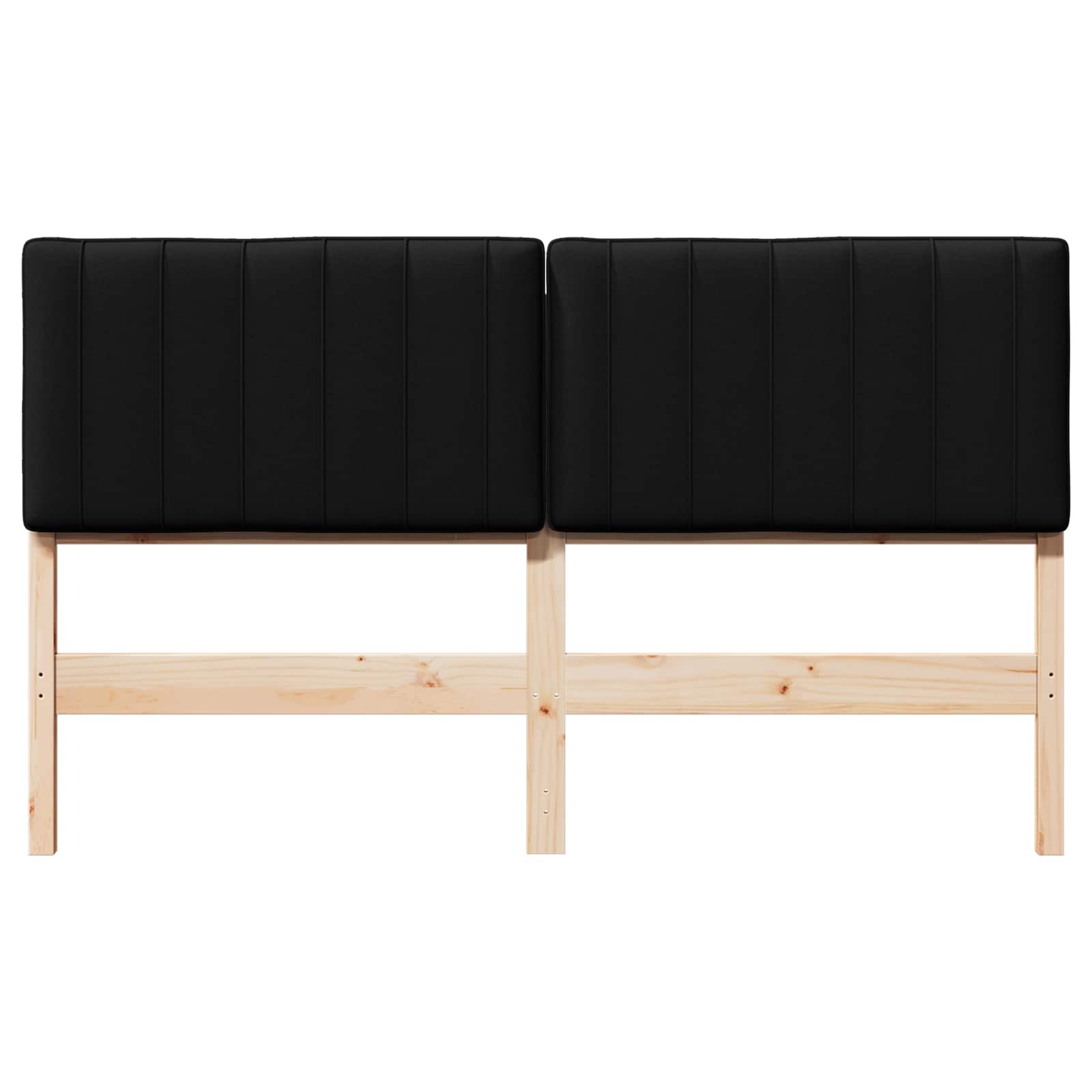 Gestoffeerd hoofdbord Bruin en zwart 160 cm Massief grenenhout