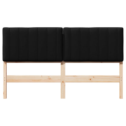 Gestoffeerd hoofdbord Bruin en zwart 160 cm Massief grenenhout