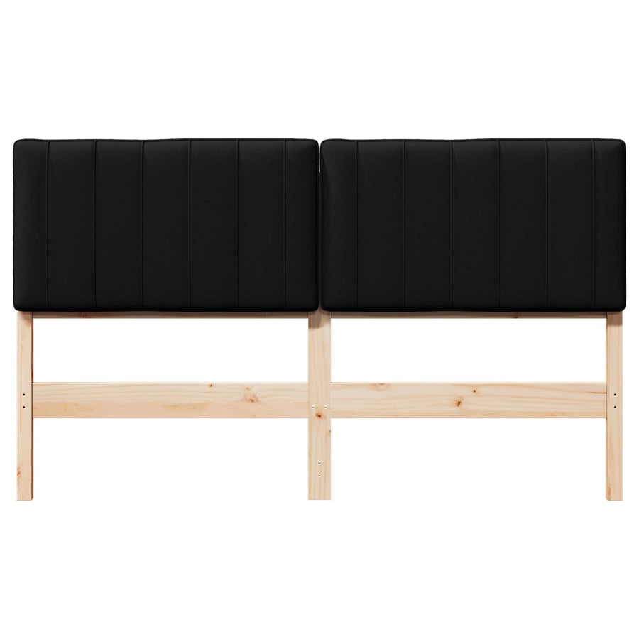 Gestoffeerd hoofdbord Bruin en zwart 160 cm Massief grenenhout