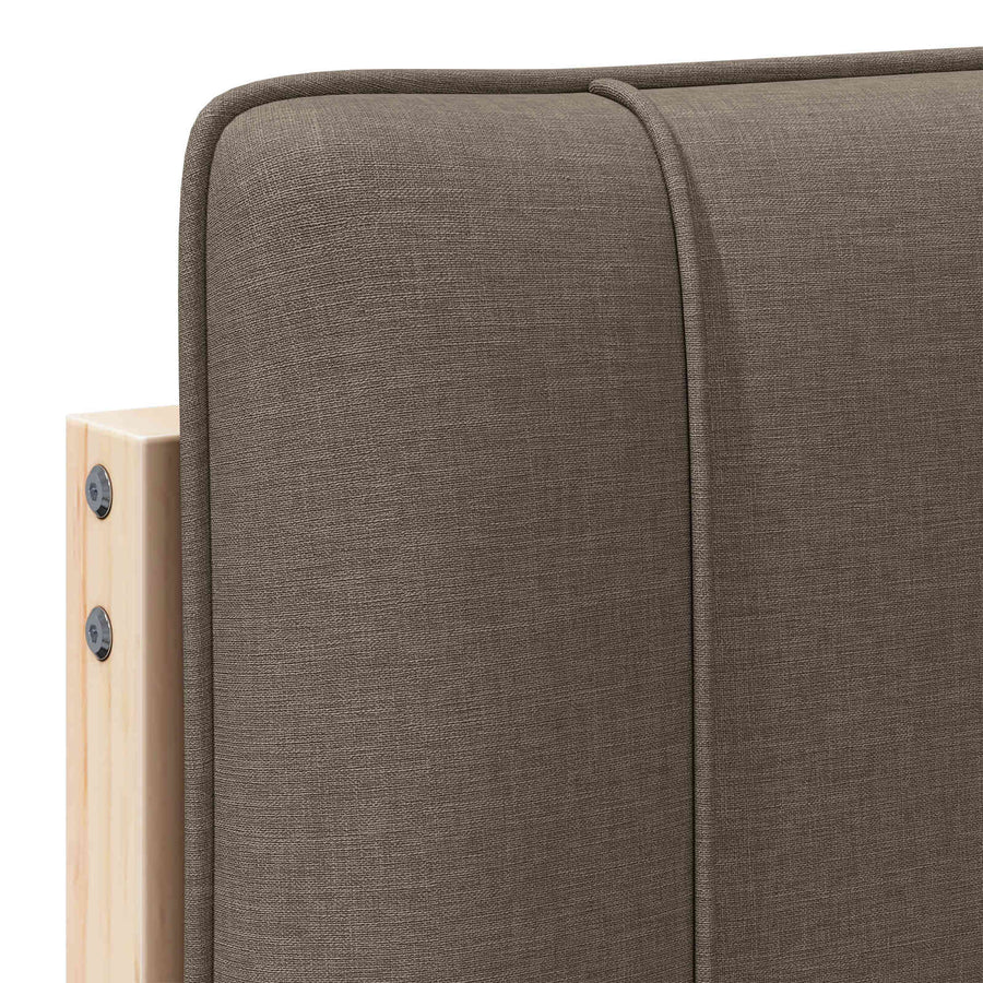 Gestoffeerd hoofdbord Bruin en Taupe 160 cm Massief grenenhout