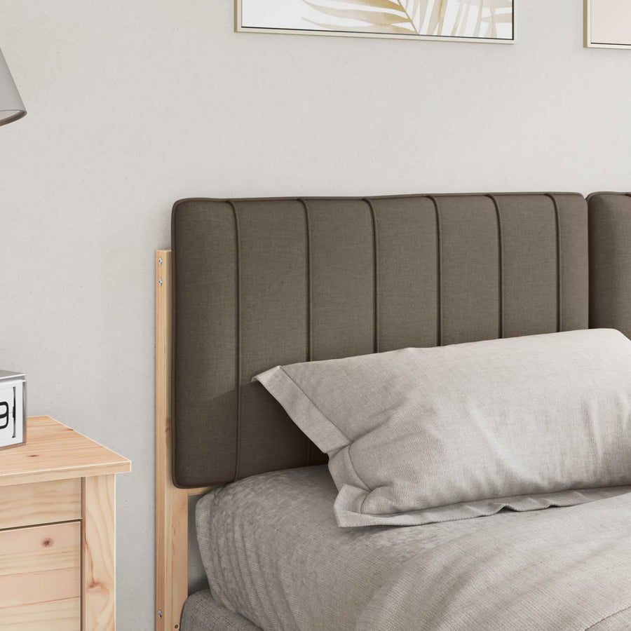 Gestoffeerd hoofdbord Bruin en Taupe 160 cm Massief grenenhout