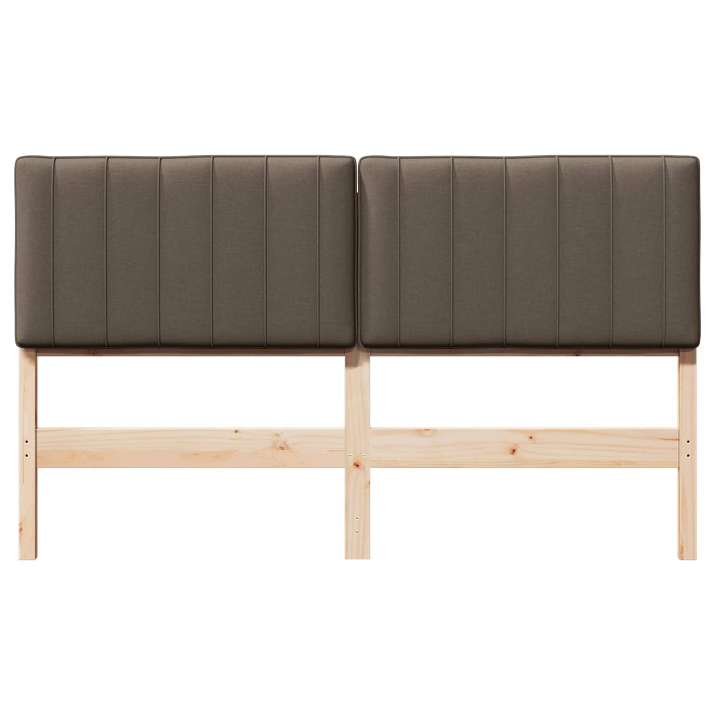 Gestoffeerd hoofdbord Bruin en Taupe 160 cm Massief grenenhout
