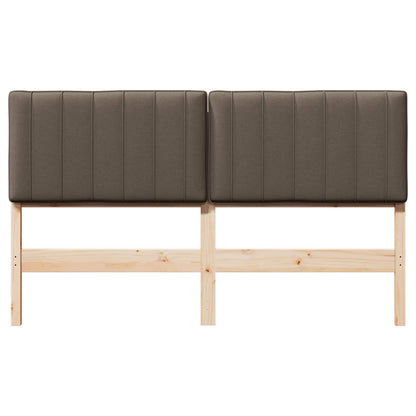 Gestoffeerd hoofdbord Bruin en Taupe 160 cm Massief grenenhout
