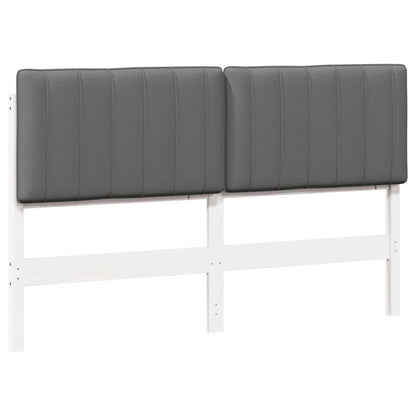 Gestoffeerd hoofdbord met hoofdeinde Wit en Lichtgrijs 160 cm