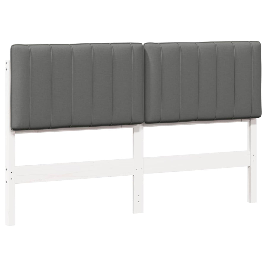 Gestoffeerd hoofdbord met hoofdeinde Wit en Lichtgrijs 160 cm