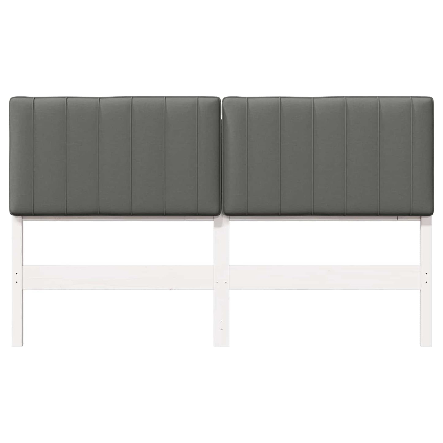 Gestoffeerd hoofdbord met hoofdeinde Wit en Lichtgrijs 160 cm