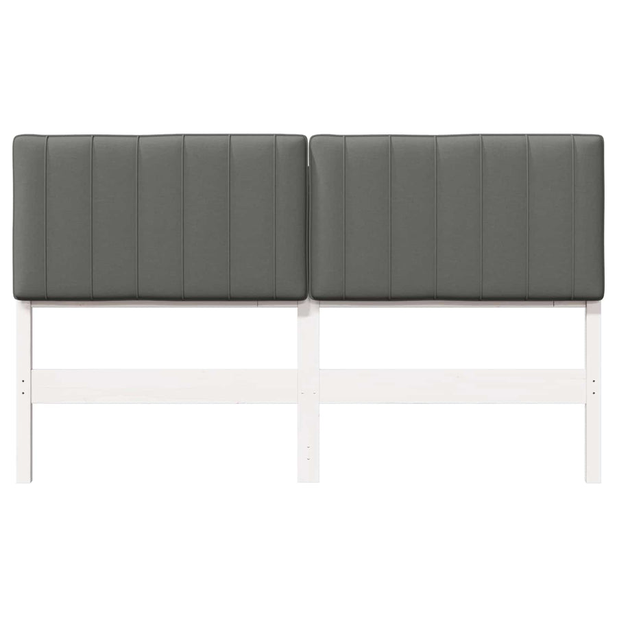 Gestoffeerd hoofdbord met hoofdeinde Wit en Lichtgrijs 160 cm