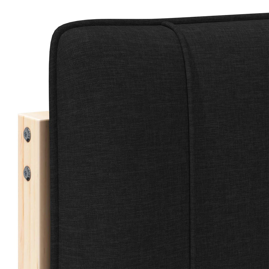 Gestoffeerd hoofdbord Bruin en zwart 150 cm Massief grenenhout