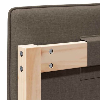 Gestoffeerd hoofdbord Bruin en Taupe 150 cm Massief grenenhout