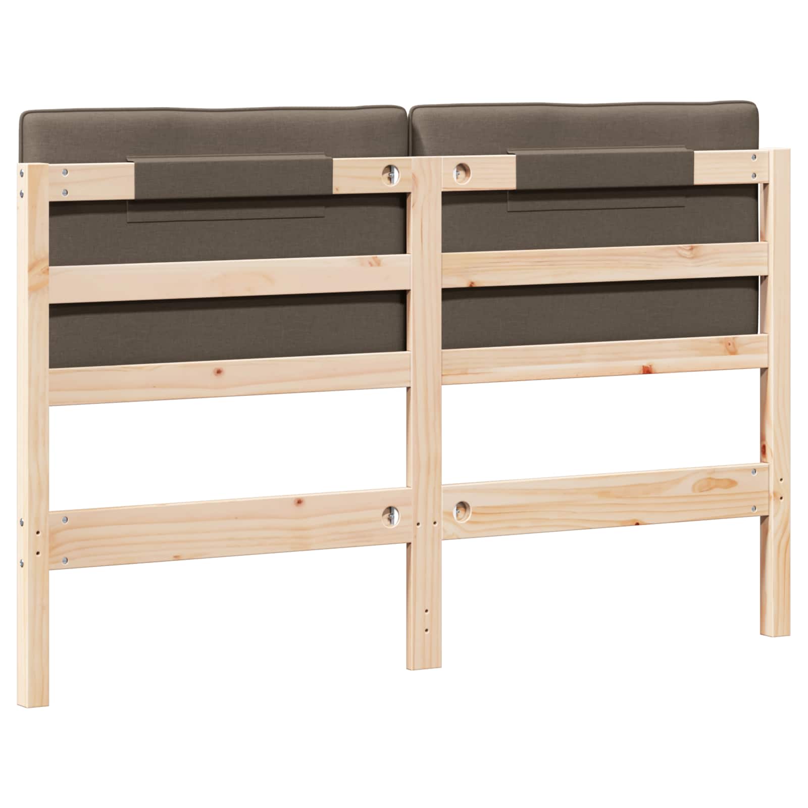 Gestoffeerd hoofdbord Bruin en Taupe 150 cm Massief grenenhout