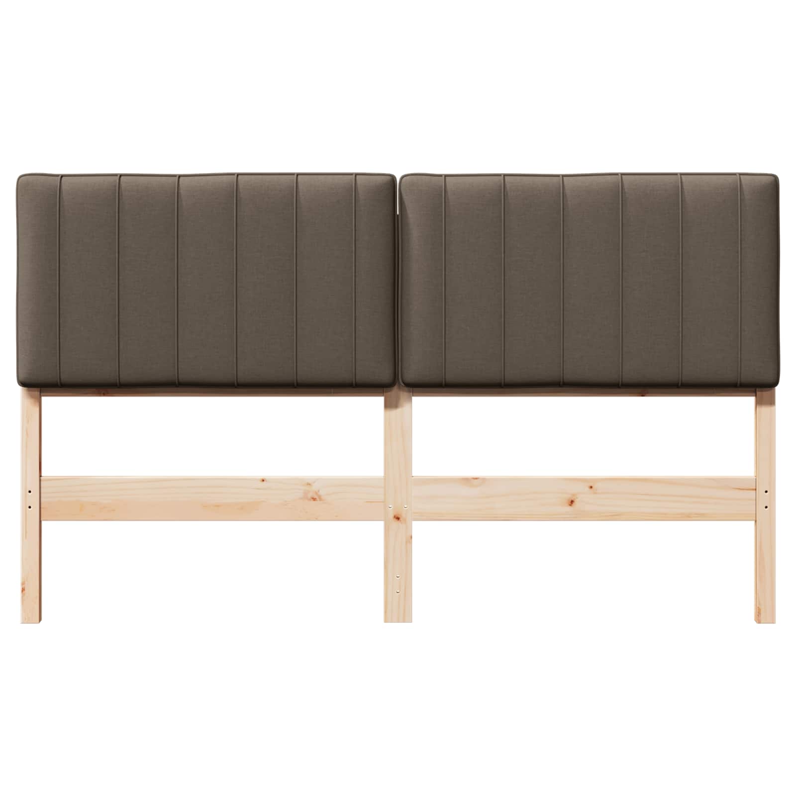 Gestoffeerd hoofdbord Bruin en Taupe 150 cm Massief grenenhout