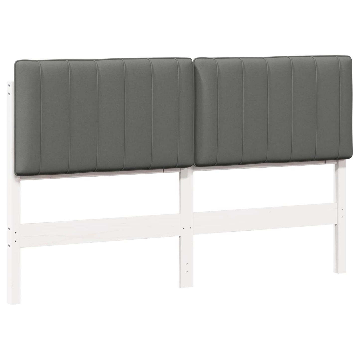 Gestoffeerd hoofdbord met hoofdeinde Wit en Lichtgrijs 150 cm