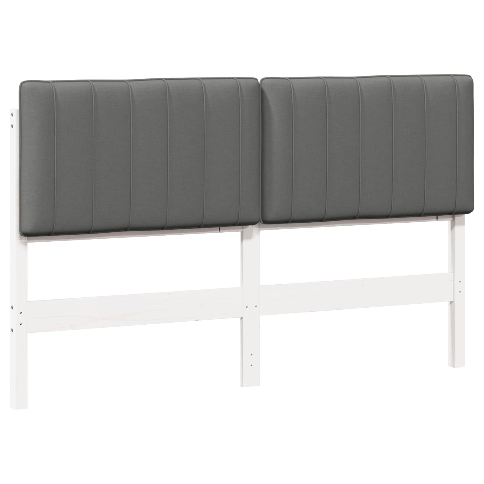 Gestoffeerd hoofdbord met hoofdeinde Wit en Lichtgrijs 150 cm