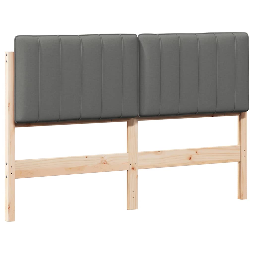 Gestoffeerd hoofdbord Bruin en Licht Grijs 140 cm