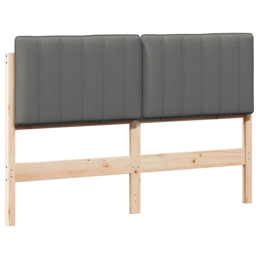 Gestoffeerd hoofdbord Bruin en Licht Grijs 140 cm