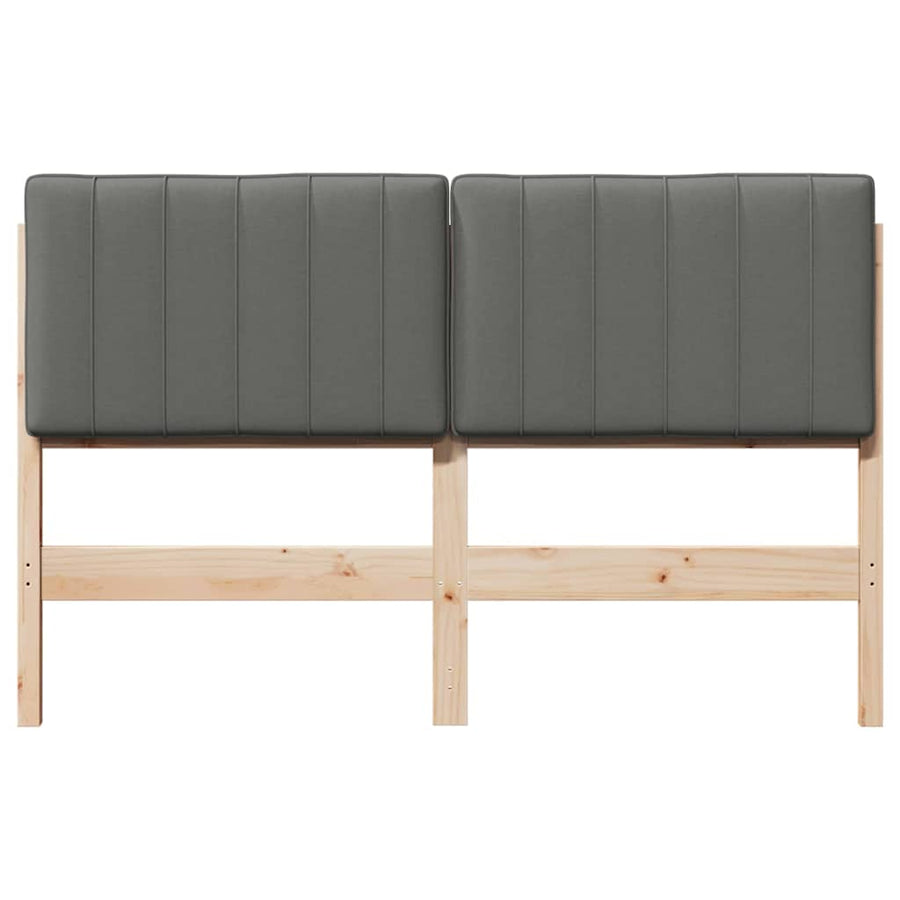 Gestoffeerd hoofdbord Bruin en Licht Grijs 140 cm