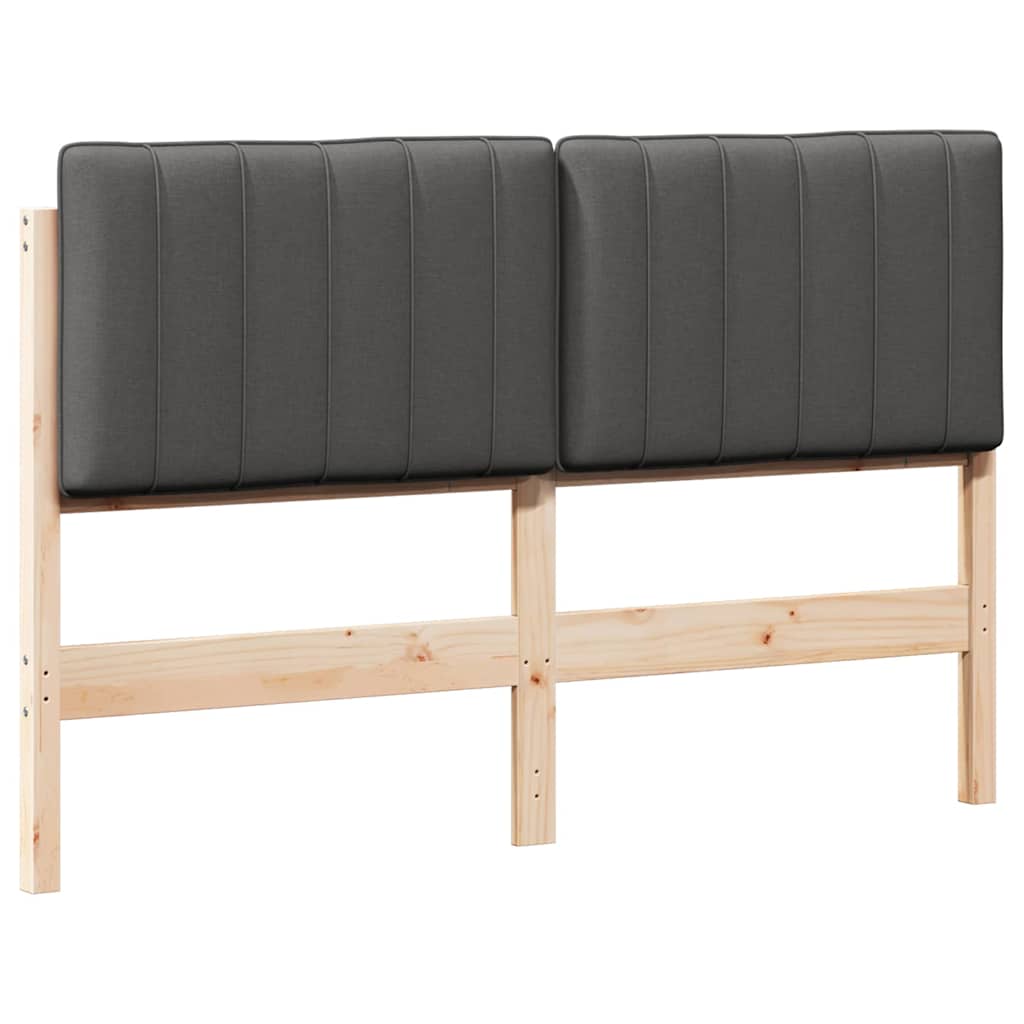 Gestoffeerd hoofdbord Bruin en Donkergrijs 140 cm
