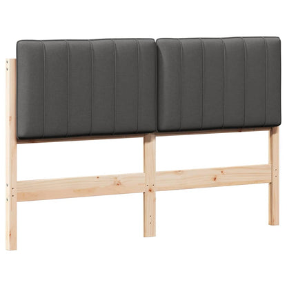 Gestoffeerd hoofdbord Bruin en Donkergrijs 140 cm