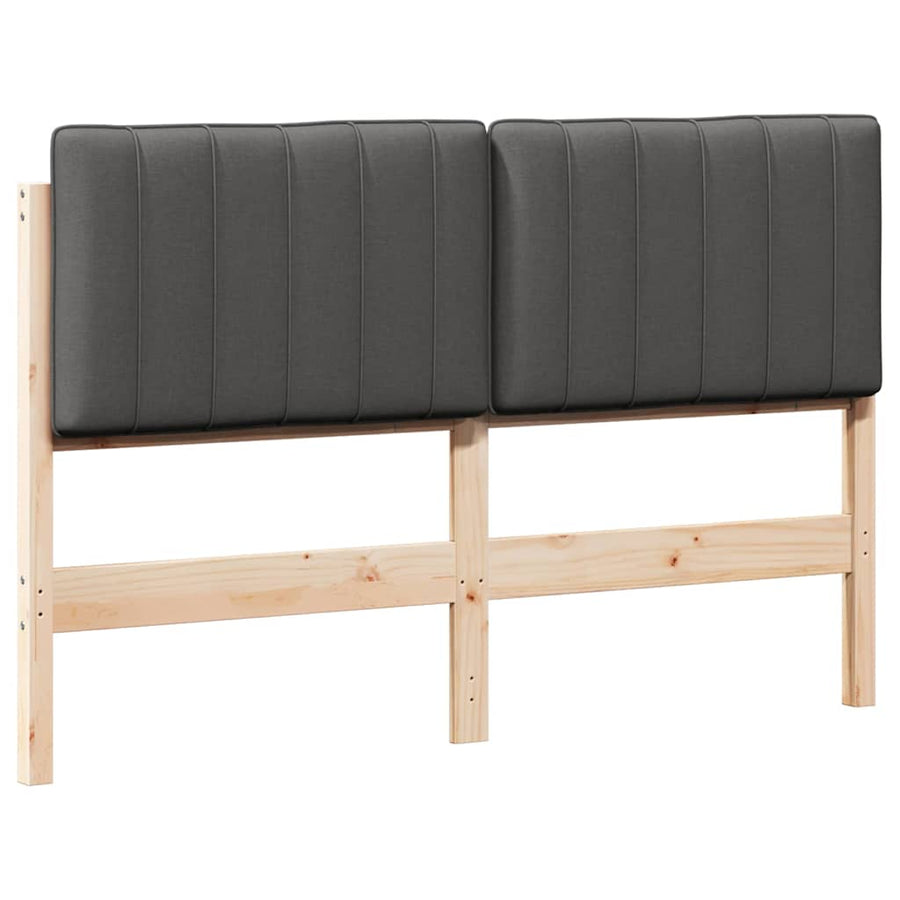 Gestoffeerd hoofdbord Bruin en Donkergrijs 140 cm