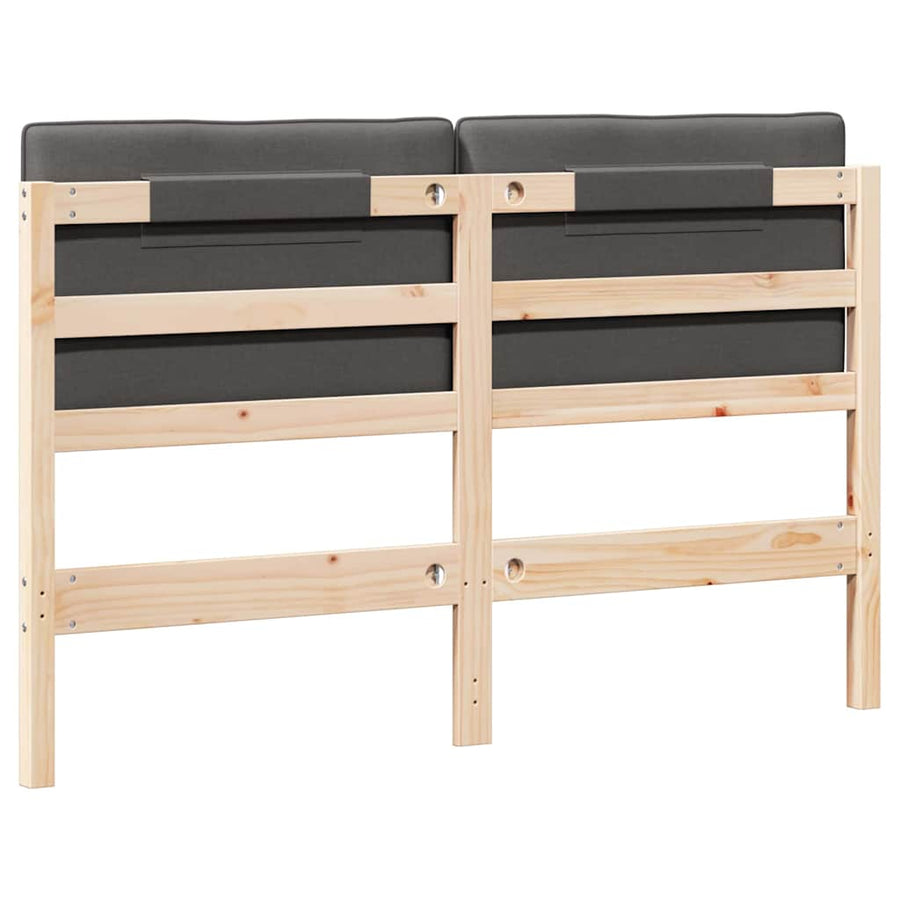Gestoffeerd hoofdbord Bruin en Donkergrijs 140 cm