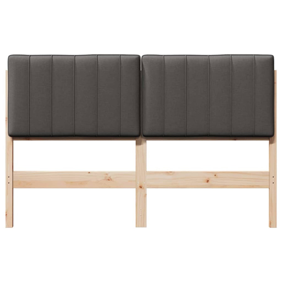 Gestoffeerd hoofdbord Bruin en Donkergrijs 140 cm