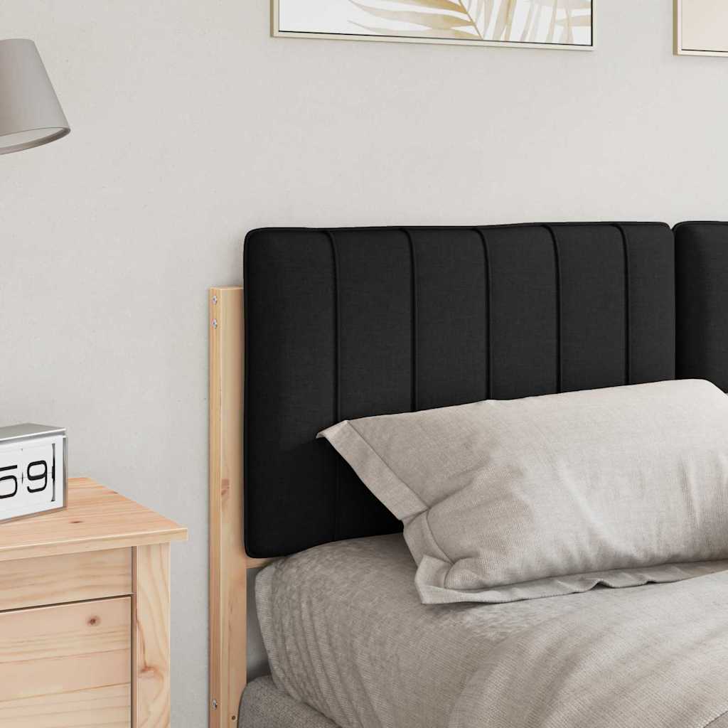 Gestoffeerd hoofdbord Bruin en zwart 140 cm Massief grenenhout