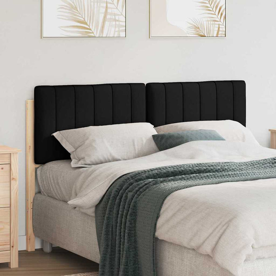 Gestoffeerd hoofdbord Bruin en zwart 140 cm Massief grenenhout