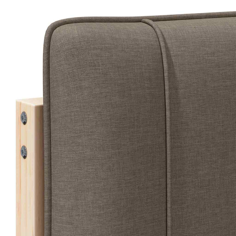 Gestoffeerd hoofdbord Bruin en Taupe 140 cm Massief grenenhout