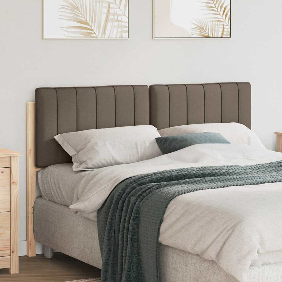 Gestoffeerd hoofdbord Bruin en Taupe 140 cm Massief grenenhout