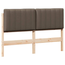Gestoffeerd hoofdbord Bruin en Taupe 140 cm Massief grenenhout