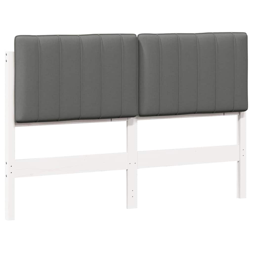 Gestoffeerd hoofdbord met hoofdeinde Wit en Lichtgrijs 140 cm
