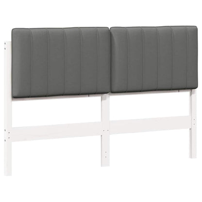 Gestoffeerd hoofdbord met hoofdeinde Wit en Lichtgrijs 140 cm