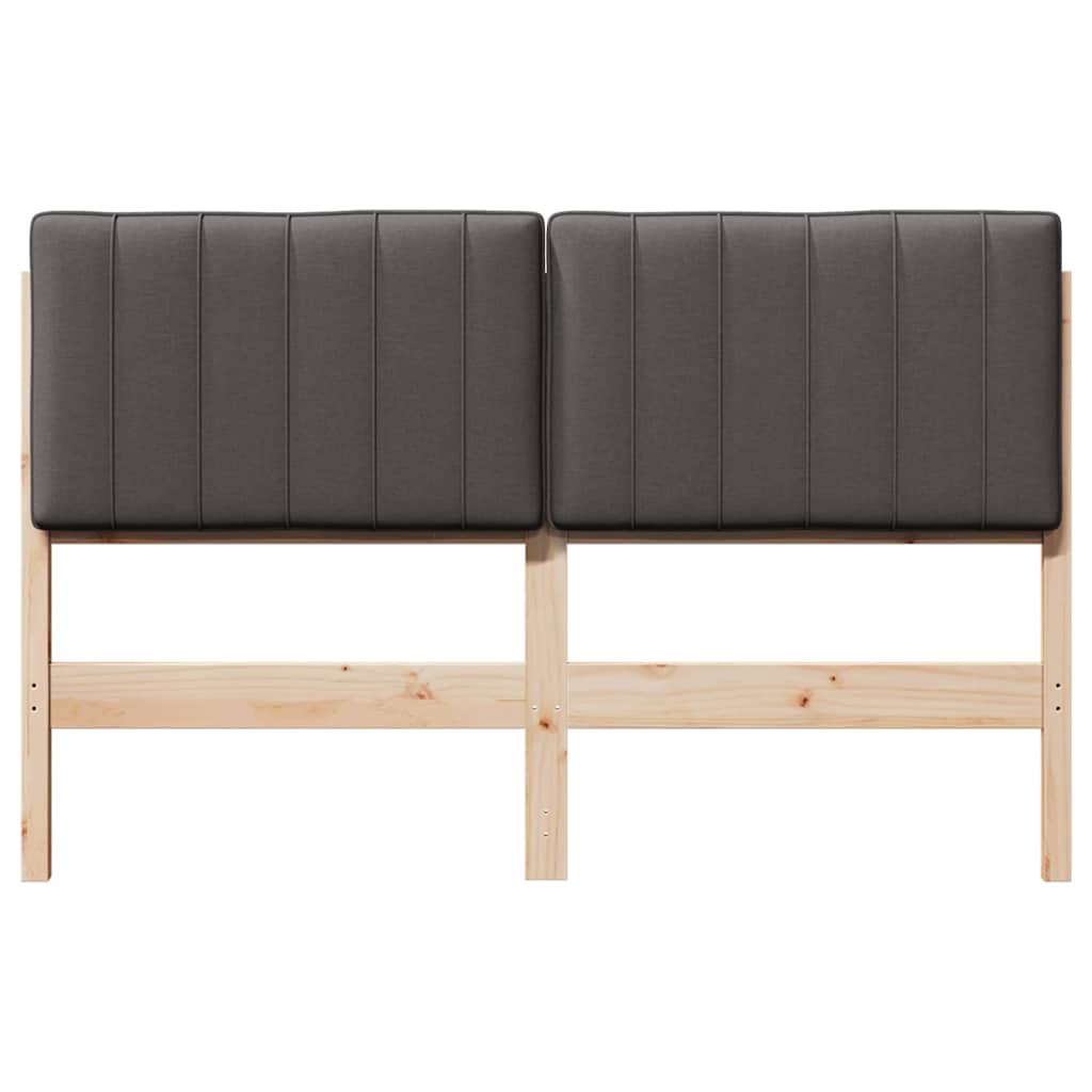 Gestoffeerd hoofdbord Bruin en Donkergrijs 135 cm