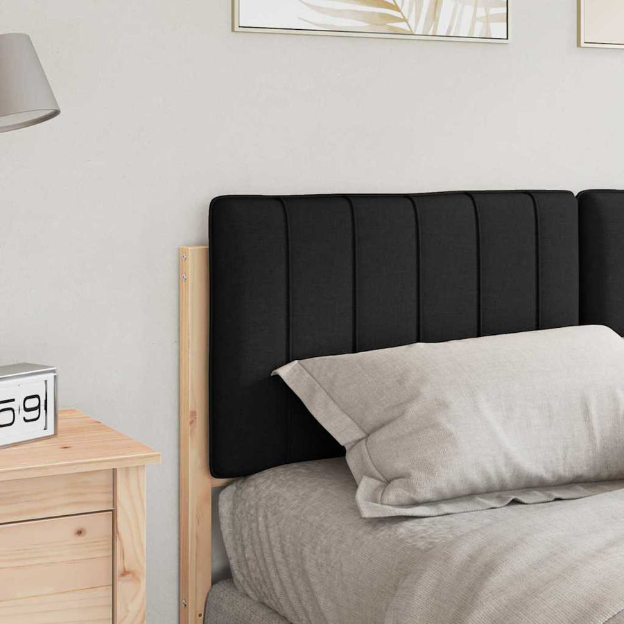 Gestoffeerd hoofdbord Bruin en zwart 135 cm Massief grenenhout