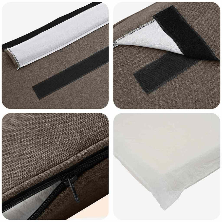 Gestoffeerd hoofdbord Bruin en Taupe 135 cm Massief grenenhout