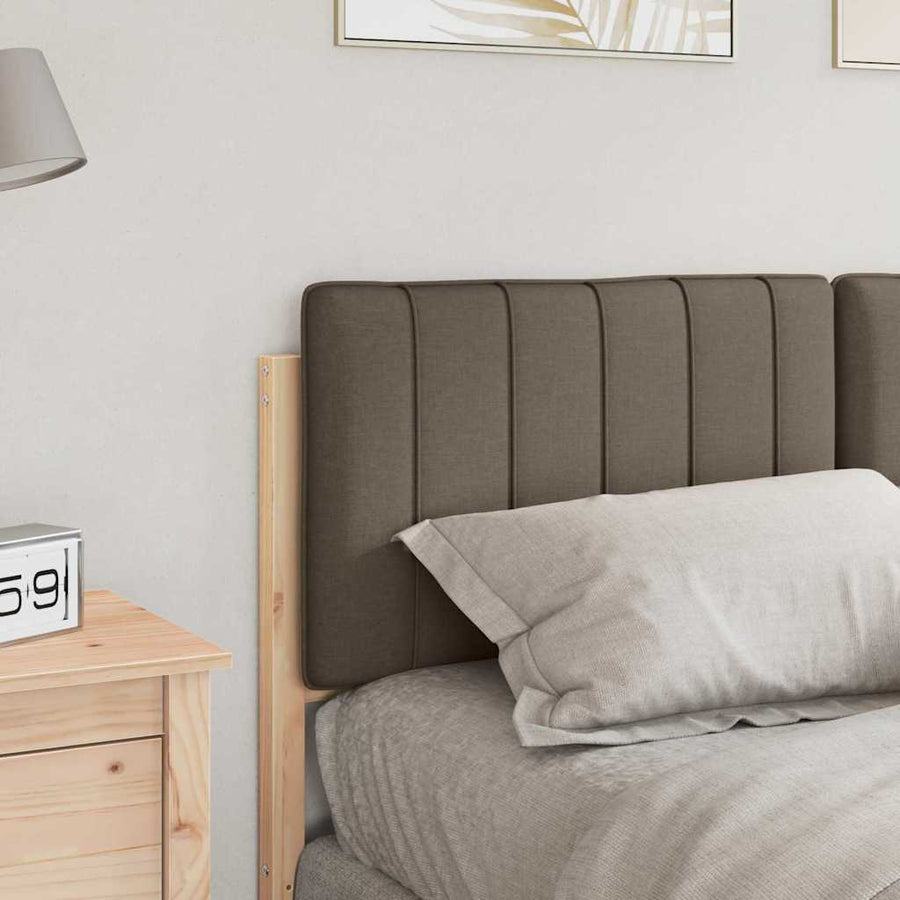 Gestoffeerd hoofdbord Bruin en Taupe 135 cm Massief grenenhout
