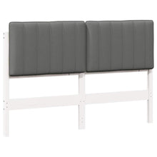 Gestoffeerd hoofdbord met hoofdeinde Wit en Lichtgrijs 135 cm