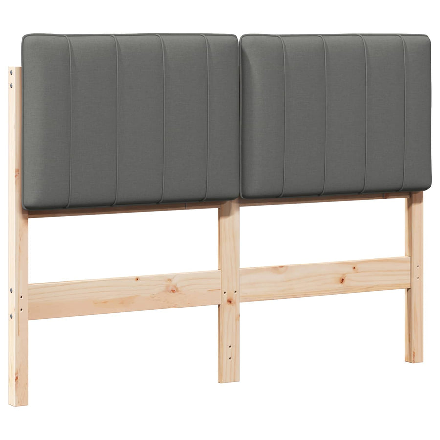 Gestoffeerd hoofdbord Bruin en Licht Grijs 120 cm