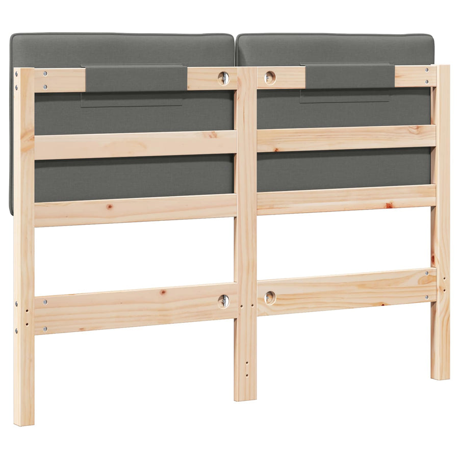 Gestoffeerd hoofdbord Bruin en Licht Grijs 120 cm
