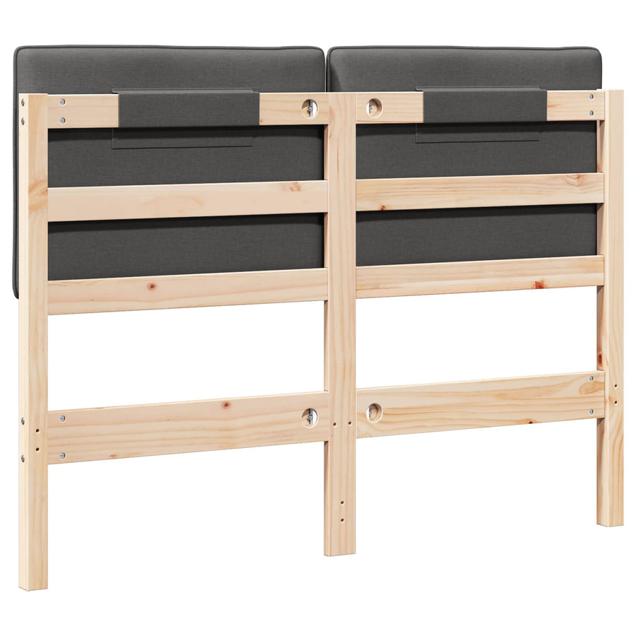 Gestoffeerd hoofdbord Bruin en Donkergrijs 120 cm
