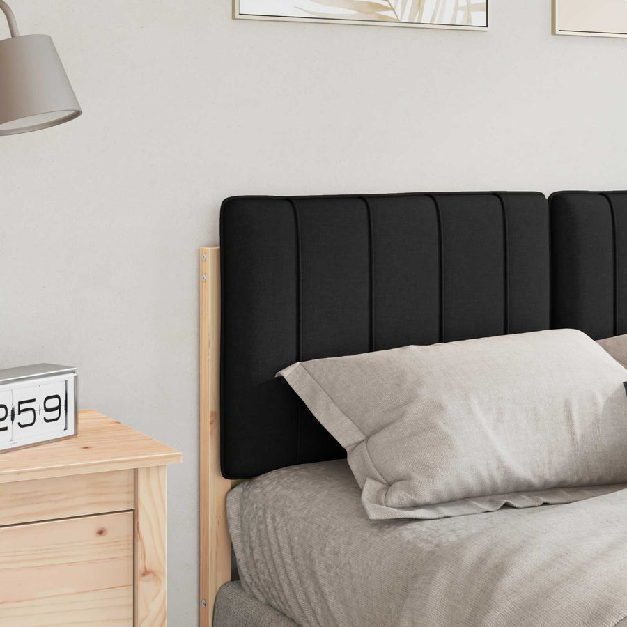 Gestoffeerd hoofdbord Bruin en zwart 120 cm Massief grenenhout